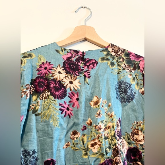 Ceylan Otantik CEO Floral Maxi Dress moody blue modest Turkish dress - Picture 8 of 9